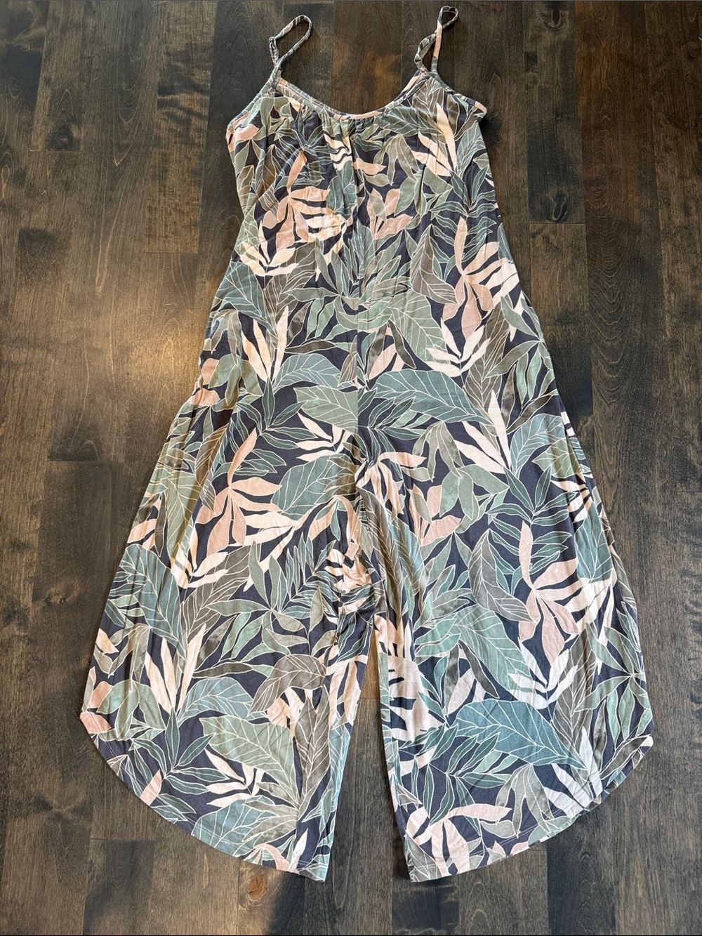 Z Supply Tropical Leaf Jumpsuit in Green & Blush
